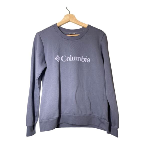 Columbia Womens Sweatshirt Graphic Purple Medium Sunridge Crew - Picture 1 of 4